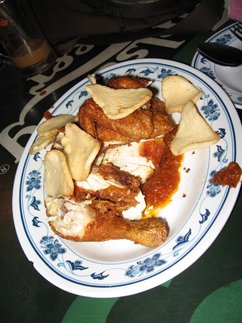 Crispy chicken with Sambal