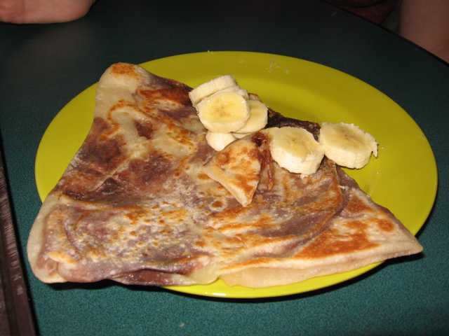 Chocolate and banana prata