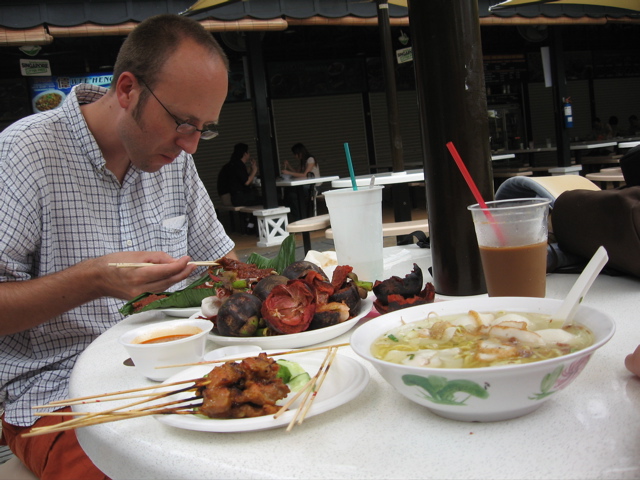 Eating sambal stingray
