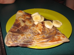Chocolate and banana prata