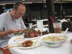 Eating sambal stingray